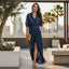Women’s Elegant Button-Up Shirt And Maxi Skirt Set