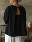 Women’s Elegant Draped Open-Back Blouse