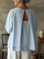 Women’s Elegant Draped Open-Back Blouse