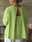 Women’s Elegant Draped Open-Back Blouse