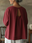 Women’s Elegant Draped Open-Back Blouse