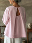 Women’s Elegant Draped Open-Back Blouse
