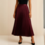 Women’s Elegant High Waist Pleated Midi Skirt