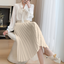 Women’s Elegant High Waist Pleated Midi Skirt