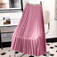 Women’s Elegant High Waist Pleated Midi Skirt