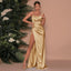 Women’s Elegant One-Shoulder Satin Maxi Dress