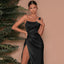 Women’s Elegant One-Shoulder Satin Maxi Dress