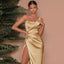 Women’s Elegant One-Shoulder Satin Maxi Dress