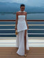 Women’s Elegant Scarf Neck Strapless High-Slit Dress