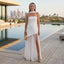 Women’s Elegant Scarf Neck Strapless High-Slit Dress
