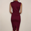 Women’s Elegant Red Sleeveless Bow-Neck Midi Dress