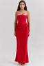 Women’s Elegant Strapless Corset Maxi Wedding Guest Dress