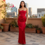 Women’s Elegant Strapless Corset Maxi Wedding Guest Dress