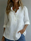 Women’s Embroidered Floral Ruffle V-Neck Long Sleeve Blouse