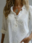 Women’s Embroidered Floral Ruffle V-Neck Long Sleeve Blouse