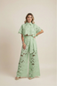 Women's Floral Cutout Crop Top Wide-Leg Pants Two-Piece Set