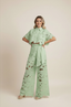 Women's Floral Cutout Crop Top Wide-Leg Pants Two-Piece Set
