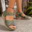 Women's Floral Cutout Velcro Wedge Sandals