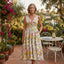 Women's Floral Print V-Neck Sleeveless A-Line Midi Dress