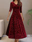 Women’s Floral V-Neck Long Sleeve Maxi Dress