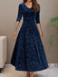 Women’s Floral V-Neck Long Sleeve Maxi Dress
