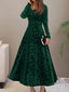Women’s Floral V-Neck Long Sleeve Maxi Dress