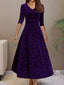 Women’s Floral V-Neck Long Sleeve Maxi Dress