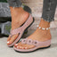 Women's Floral Wedge Flip Flop Sandals