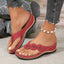 Women's Floral Wedge Flip Flop Sandals