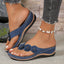 Women's Floral Wedge Flip Flop Sandals