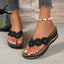 Women's Floral Wedge Flip Flop Sandals