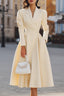 Women’s Formal Long Sleeve Pocket Midi Dress