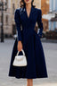 Women’s Formal Long Sleeve Pocket Midi Dress