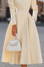 Women’s Formal Long Sleeve Pocket Midi Dress