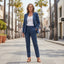 Women’s Formal Navy Blazer and Straight-Leg Trouser Set