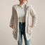 Women’s Fuzzy Beige Hooded Textured Cardigan