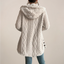 Women’s Fuzzy Beige Hooded Textured Cardigan