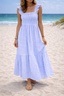 Women’s Gingham Smocked Ruffle Sleeve Maxi Dress