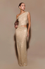 Women’s Gold Draped Maxi Dress