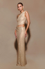 Women’s Gold Draped Maxi Dress