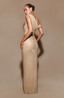 Women’s Gold Draped Maxi Dress