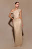 Women’s Gold Draped Maxi Dress