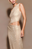 Women’s Gold Draped Maxi Dress