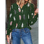 Women’s Graphic Feather Print Long Sleeve Blouse