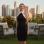 Women's Halter Neck Color Block Bodycon Evening Midi Dress