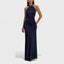 Women's Halter Neck Ruched Bodycon Evening Maxi Dress