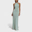 Women's Halter Neck Ruched Bodycon Evening Maxi Dress
