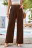 Women's High Waist Elastic Waistband Wide Leg Pants