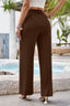 Women's High Waist Elastic Waistband Wide Leg Pants