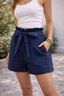 Women’s High Waisted Tie Belt Shorts